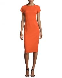 Narciso Rodriguez Cap-Sleeve Round-Neck Crepe Dress at Neiman Marcus