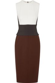 Narciso Rodriguez Color-block silk-blend crepe peplum dress at Net A Porter