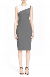 Narciso Rodriguez Foldover Detail Stretch Piqu Sheath Dress at Nordstrom