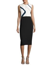 Narciso Rodriguez Graphic-Print Sleeveless Sheath Dress  White at Neiman Marcus