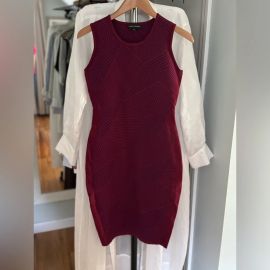Narciso Rodriguez Rich Red Ribbed Dress at Poshmark