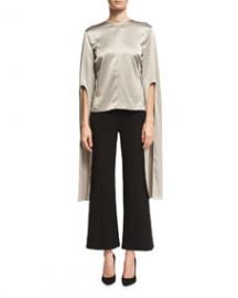 Narciso Rodriguez Silk Satin Cape-Sleeve Top at Bergdorf Goodman