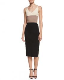 Narciso Rodriguez Sleeveless Colorblock Sheath Dress at Neiman Marcus