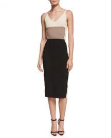 Narciso Rodriguez Sleeveless Colorblock Sheath Dress at Neiman Marcus