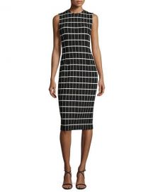 Narciso Rodriguez Windowpane Jacquard Sleeveless Sheath Dress at Neiman Marcus