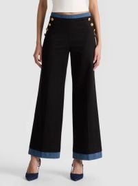 Narin Cropped Pant In Blackliana Blue Alice Olivia at Alice + Olivia