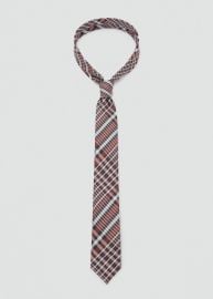 Narrow check tie - Women MANGO USA at Mango