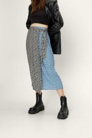 Nasty Gal Spliced Floral Print Tie Side Midi Skirt at Nasty Gal