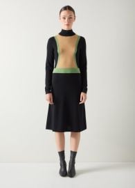 Natalia Black Colourblock Merino Dress Clothing Collections LKBennett London at LK Bennett