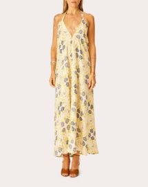 Natalie Martin Lola Printed Silk Halterneck Midi Dress OLIVELA at Olivela