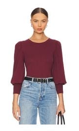 Nation Ltd Loren Peasant Tee In Bordeaux at Revolve