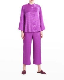 Natori Infinity Jacquard Pajama Set in Magenta at Neiman Marcus