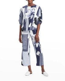 Natori Kabuki Floral-Print Pajama Set at Neiman Marcus