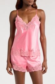 Natori Lace Trim Satin Short Pajamas (Women) | Nordstromrack at Nordstrom Rack