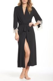 Natori Luxe Shangri-La Robe in Black at Nordstrom