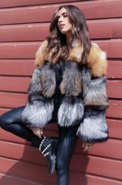 Natural Tri Colored Fox Bolero Jacket - at Sitka Fur Gallery