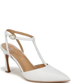 Naturalizer Astrid Leather Pointed Toe T-Strap Dress Pumps at Dillards