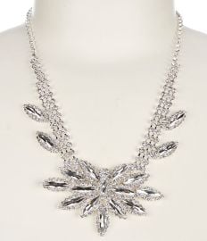 Navette Flower Cluster Statement Necklace at Dillards