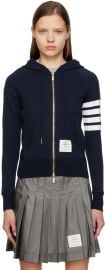 Navy 4 Bar Hoodie at ssense