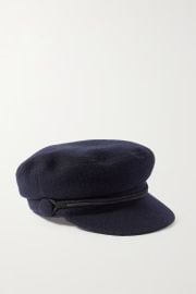 Navy Abby embellished wool-felt cap MAISON MICHEL NET-A-PORTER at Net a Porter