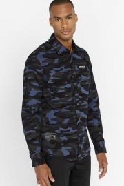 Navy Camo Officer Shirt by Avirex at Avirex