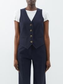 Navy Chrissie wool-twill waistcoat Bella Freud FASHION US at Matches