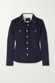 Navy Cotton-blend gabardine shirt MERYLL ROGGE NET-A-PORTER at Net a Porter