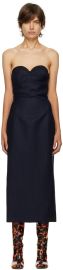 Navy Flipper Midi Dress by Sportmax on Sale at Ssense