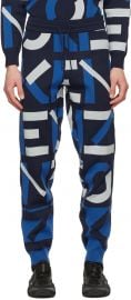 Navy Jacquard Monogram Sport Lounge Pants at Ssense