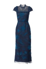 Navy Lace Bib Dress  Marchesa Notte at Rent The Runway