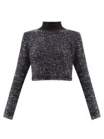 Navy Melitta cropped sequinned boucl-knit sweater  Altuzarra  FASHION US at Matches