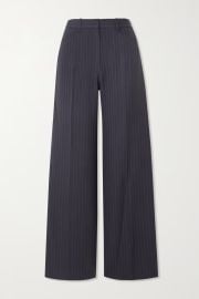 Navy Pinstriped woven straight-leg pants  VICTORIA BECKHAM  NET-A-PORTER at Net a Porter