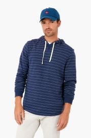 Navy White Stripe Double Knit Pullover Hoodie Marine Layer Tuckernuck at Tuckernuck