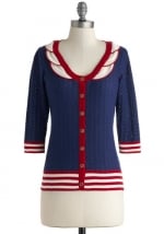 Navy and red cardigan at Modcloth at Modcloth