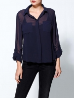 Navy blouse like Robins at Piperlime