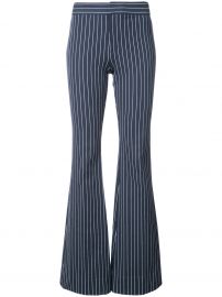 Navy blue cotton blend flared pinstripe trousers from Derek Lam 10 Crosby at Farfetch