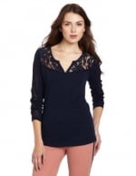 Navy lace blouse by Lucky Brand at Amazon