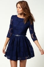 Navy lace dress like Pennys at Boohoo