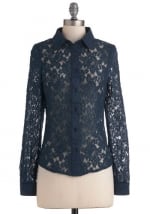 Navy lace shirt at Modcloth at Modcloth