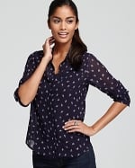 Navy printed top from Bloomingdales at Bloomingdales