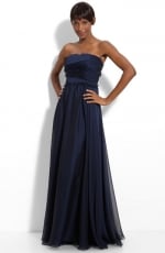 Navy strapless gown by Monique Lhuillier at Nordstrom