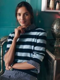 NavyLtBlue Stripe Ruby Cashmere Sweater Womenx27s Sweaters JMcLaughlin at J. McLaughlin