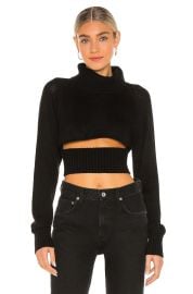 Nbd Winston Cropped Turtleneck Sweater In Black at Revolve