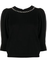 Nea Cropped Sleeve Jumper by BaSh at Farfetch