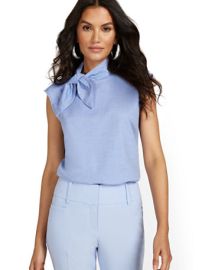 Neck-Tie Cap-Sleeve Blouse at New York & Company