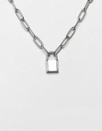 Necklace with Hardware Chain and Padlock by Asos at Asos