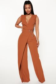 Need A Date Jumpsuit - Cognac Fashion Nova Jumpsuits Fashion Nova at Fashion Nova