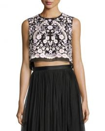 Needle and Thread Embroidered Crop top at Neiman Marcus