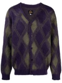 Needles Argyle pattern brushed cardigan at Farfetch