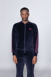 Needles Rib Collar Track Jacket Velour - at Centrevillestore